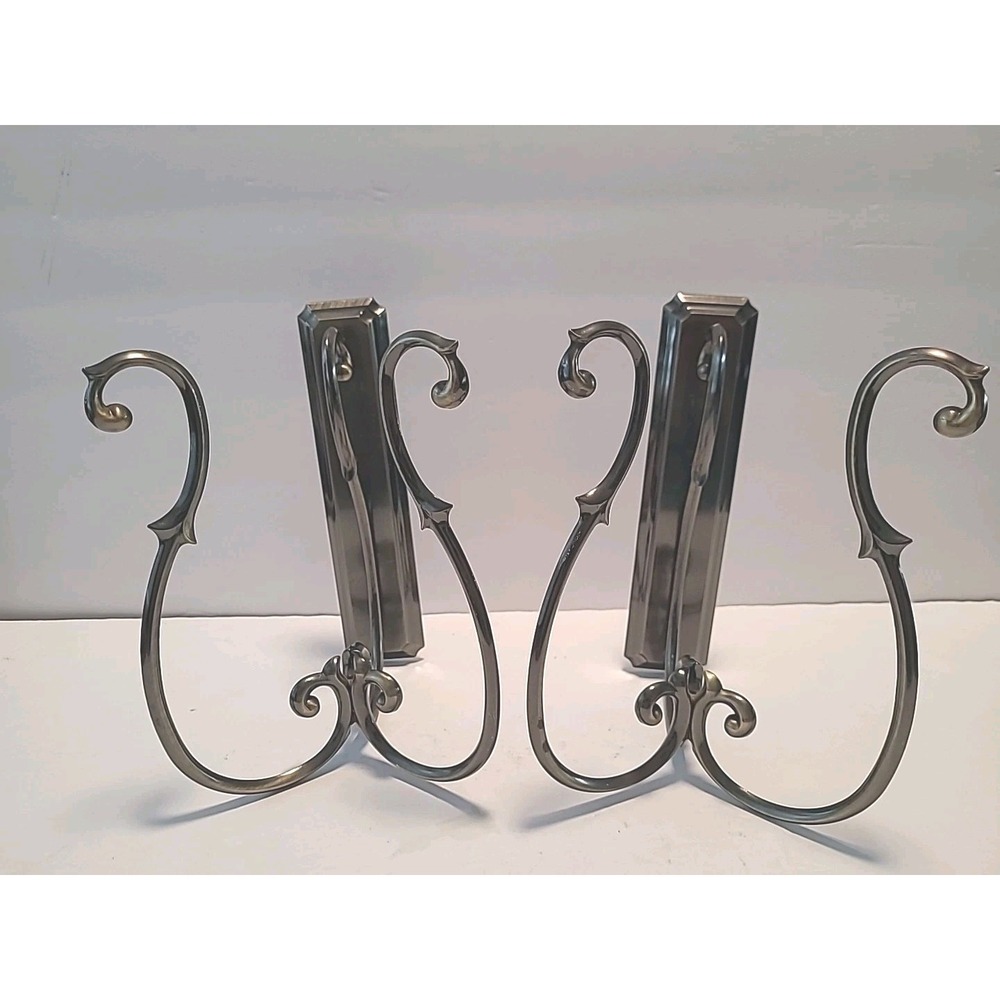 PartyLite Soliloquy Scrolled Antique Brass 8.6" 2 Wall Sconces Retired P7773B